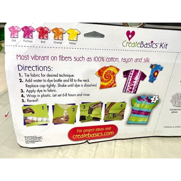 Create Basics Tie Dye Kit, 
9 of 10 colors & rubber bands - Picture 5 of 5